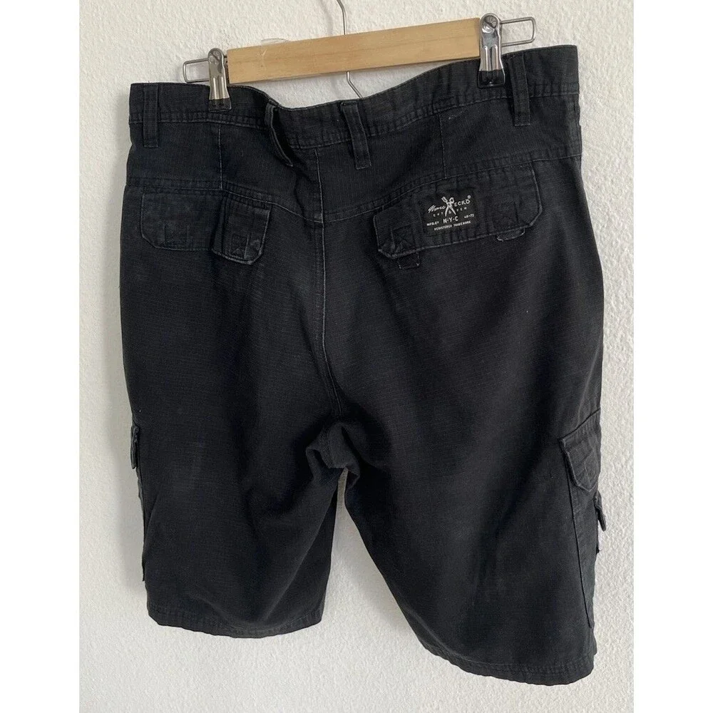 Marc Echo Cut & See Mens Cargo Shorts Sz 32 Black Cotton Casual Utility Y2K